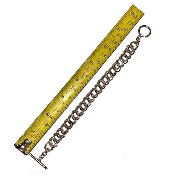 Chainmaille Rope & Smooth Texture Rings Bracelet Double Link Charm Bracelet - Picture 5 of 16